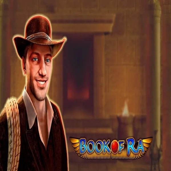 Book of Ra slot logo by Greentube at Spinjo Casino
